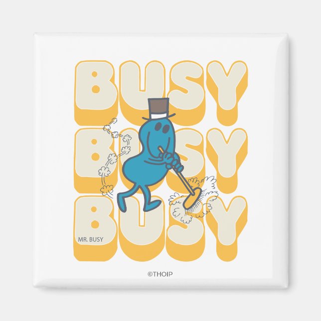 Mr. Busy Sweeping Quickly Magnet (Front)