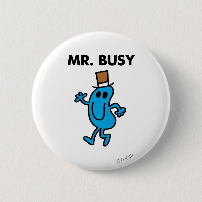 Mr. Busy Waving Hello 6 Cm Round Badge (Front)