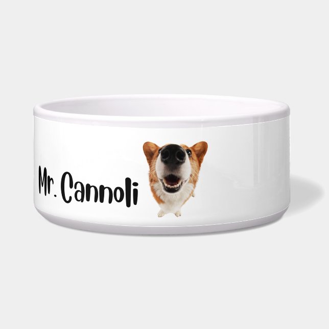 Mr. Cannoli - dog personalised bowl (Front)