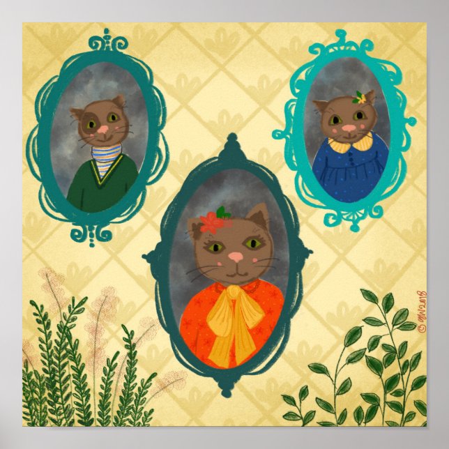 Mr Cat's Home Office Portrait Gallery Poster (Front)