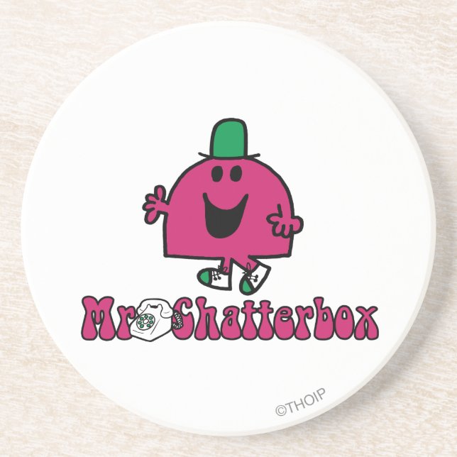 Mr. Chatterbox Logo & Telephone Coaster (Front)