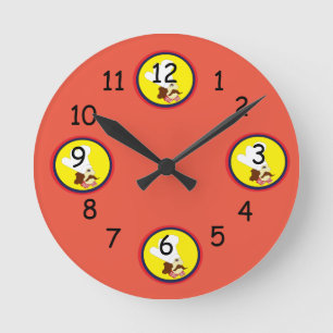 mr chef cartoon edition round clock