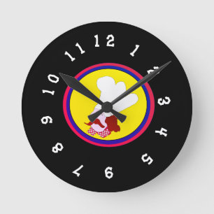 mr chef cartoon edition round clock