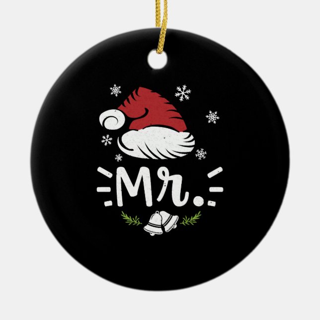 Mr Christmas Couple - Christmas Family Ceramic Tree Decoration (Front)