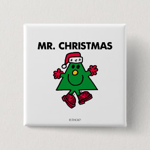 Mr. Christmas Festive Hat & Gloves 15 Cm Square Badge