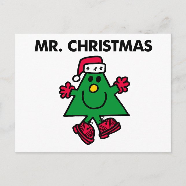 Mr. Christmas | Festive Hat & Gloves Holiday Postcard (Front)