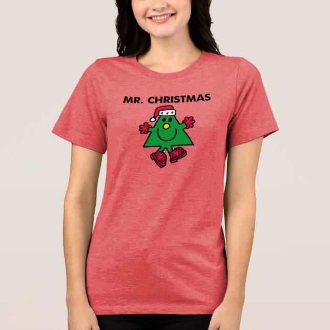 Mr. Christmas | Festive Hat & Gloves Tri-Blend Shirt (Front)