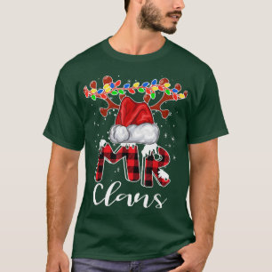 Mr Claus Costume Christmas Pajama Buffalo Plaid Sa T-Shirt