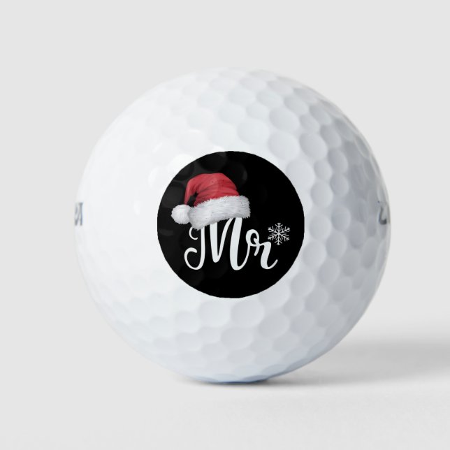 Mr Claus Couples Matching Christmas Pyjamas Santa Golf Balls (Front)