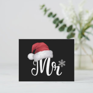 Mr Claus Couples Matching Christmas Pyjamas Santa Holiday Postcard