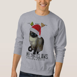 "Mr. Claws" Siamese cat ugly christmas shirt