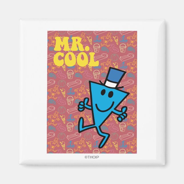 Mr. Cool | Colourful Background Magnet (Front)