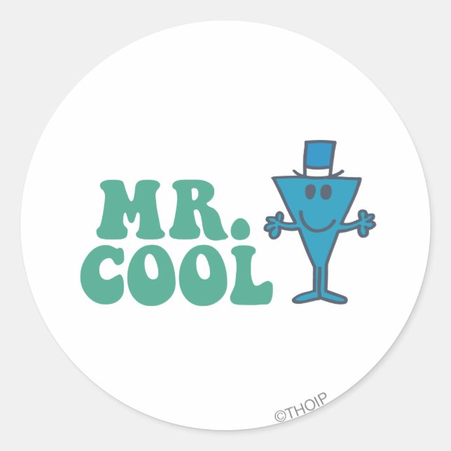 Mr. Cool | Logo Design Classic Round Sticker (Front)