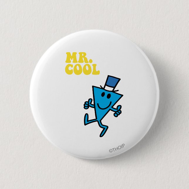Mr. Cool | Yellow Lettering 6 Cm Round Badge (Front)