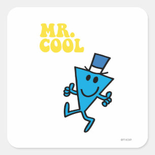 Mr. Cool   Yellow Lettering Square Sticker