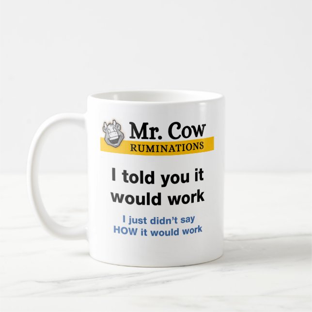 Mr. Cow mug. I told you it would work. Coffee Mug (Left)