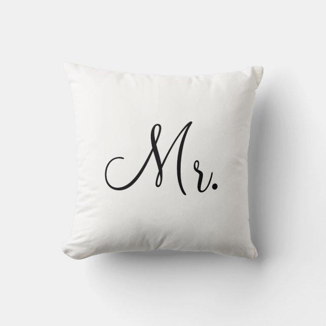 Mr.Customised Throw Pillow (Front)