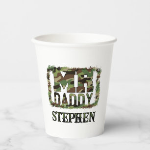 Mr. Daddy Camouflage Design with Custom Name Paper Cups