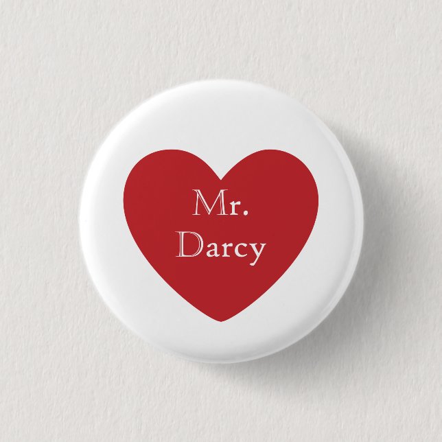 Mr. Darcy 3 Cm Round Badge (Front)