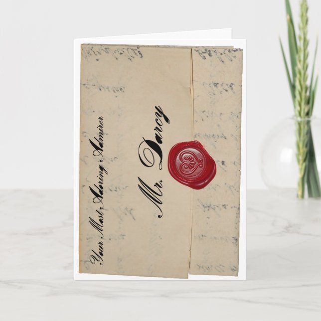 Mr Darcy Love Letter Card (Front)