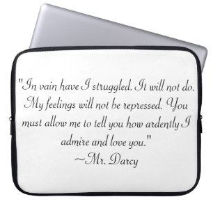 Mr. Darcy quote Laptop Sleeve