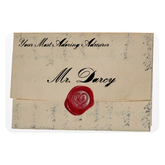 Mr Darcy Regency Love Letter Magnet (Horizontal)