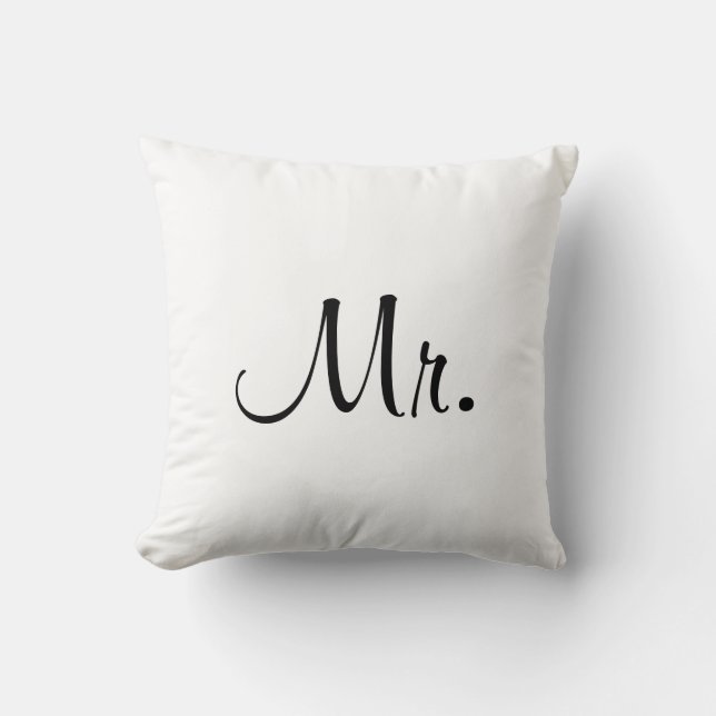 Mr. Decorative Throw Pillow (Front)