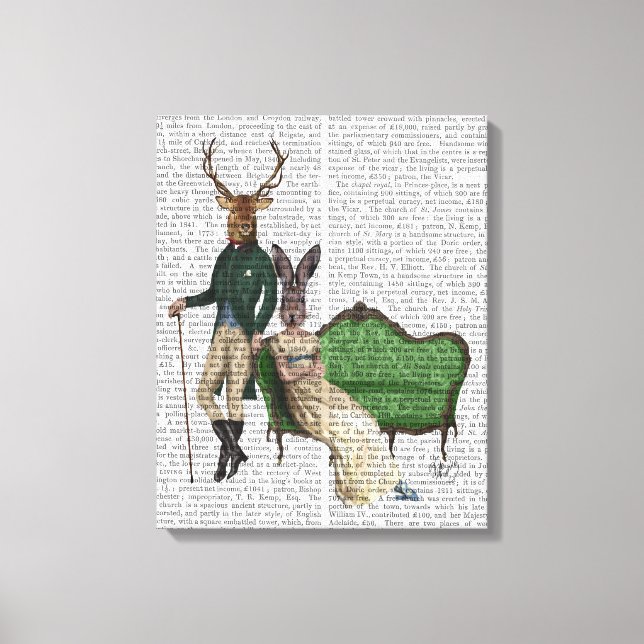 Mr Deer and Mrs Rabbit Canvas Print (Front)