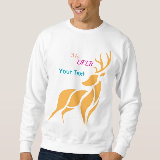 Mr. Deer Graphic – Rustic Woodland Style Sweatshirt (Front)