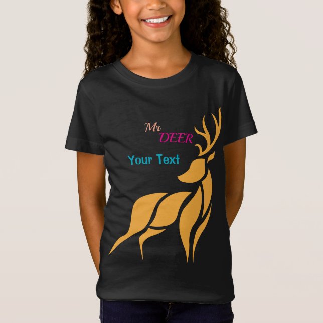 Mr. Deer Graphic – Rustic Woodland Style T-Shirt (Front)
