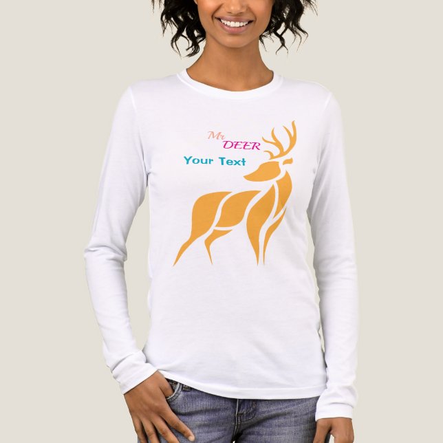Mr. Deer Graphic – Rustic Woodland Style Tri-Blend Shirt (Front)