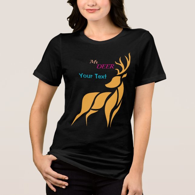 Mr. Deer Graphic – Rustic Woodland Style Tri-Blend Shirt (Front)