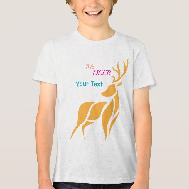 Mr. Deer Graphic – Rustic Woodland Style Tri-Blend Shirt (Front)