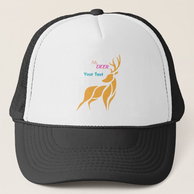 Mr. Deer Graphic – Rustic Woodland Style Trucker Hat (Front)