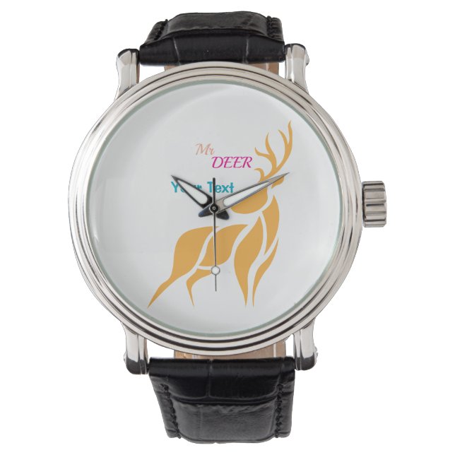 Mr. Deer Graphic – Rustic Woodland Style Watch (Front)