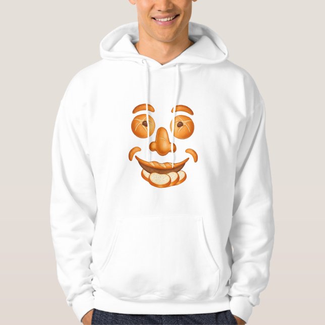 Mr. Dough Face - Funny Anthropomorphic Bread Man Hoodie (Front)