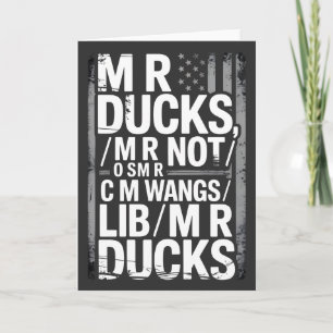 MR Ducks Funny Phonetic Joke Distressed American Card