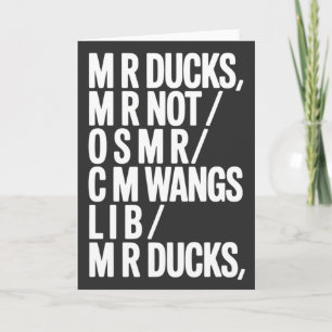 MR Ducks Funny Phonetic Joke Southern Humor Gift Card