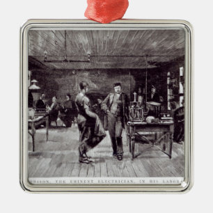 Mr Edison , The Eminent Electrician Metal Tree Decoration