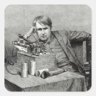 Mr.Edison's New Phonograph Square Sticker