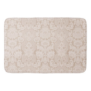 Mr. Elegant Ornate Cream Victorian Damask Bath Mat