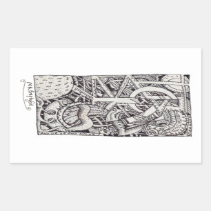 Mr Emptyful, Ink Drawing Rectangular Sticker