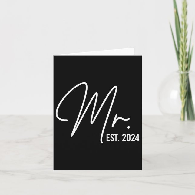 Mr. Est. 2024 Just Married Wedding Hubby Mr &amp;  Card (Front)