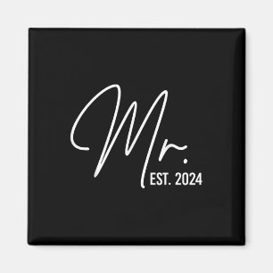 Mr. Est. 2024 Just Married Wedding Hubby Mr & Magnet