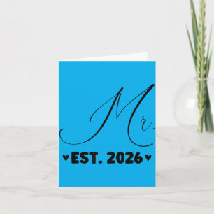 Mr Est 2026 Just Married Couple Wedding Party Mrs Card