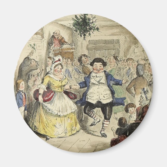 Mr. Fezziwig's Ball, A Christmas Carol Magnet (Front)