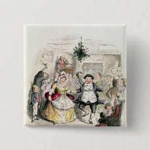 Mr Fezziwig's Ball, from 'A Christmas Carol' 15 Cm Square Badge