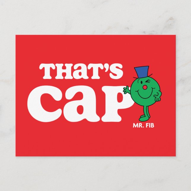 Mr. Fib That's Cap Postcard (Front)