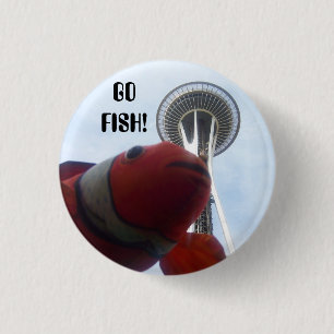 MR. Fish Goes to Seattle 3 Cm Round Badge