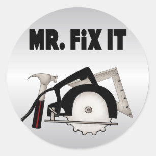 Mr Fix It Classic Round Sticker